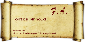 Fontos Arnold névjegykártya